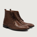 Duster Brogues Derby Marron Bottines en cuir pour Homme
