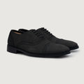 Grisson Brogues Oxford Noir Nubuck Chaussures en cuir pour Homme