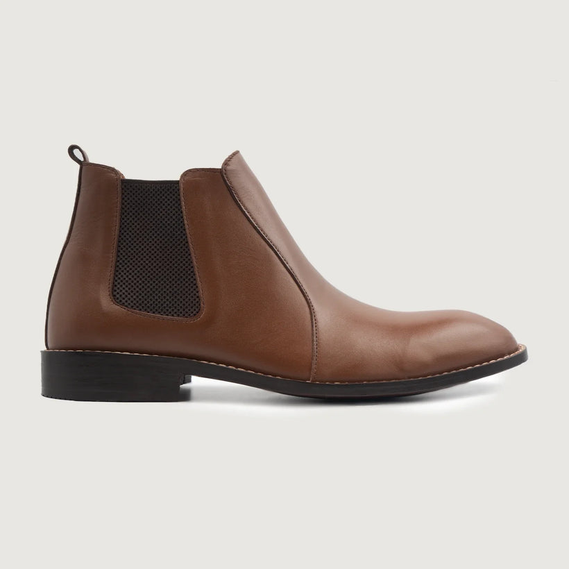 Clarkson Chelsea Marron Leather Boots pour Homme