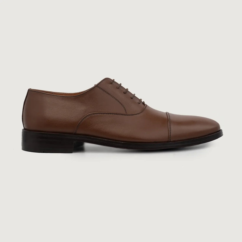 Professor Oxford Marron Leather Shoes pour Homme