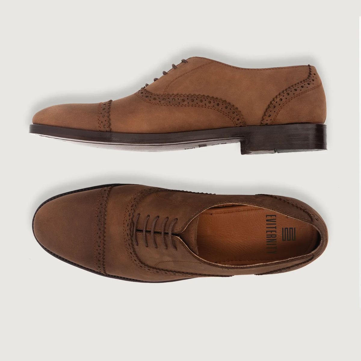 Grisson Brogues Oxford Oil Pull-up Marron Chaussures en cuir pour Homme - Contrefort de talon renforcé & surpiqûres doubles de précision