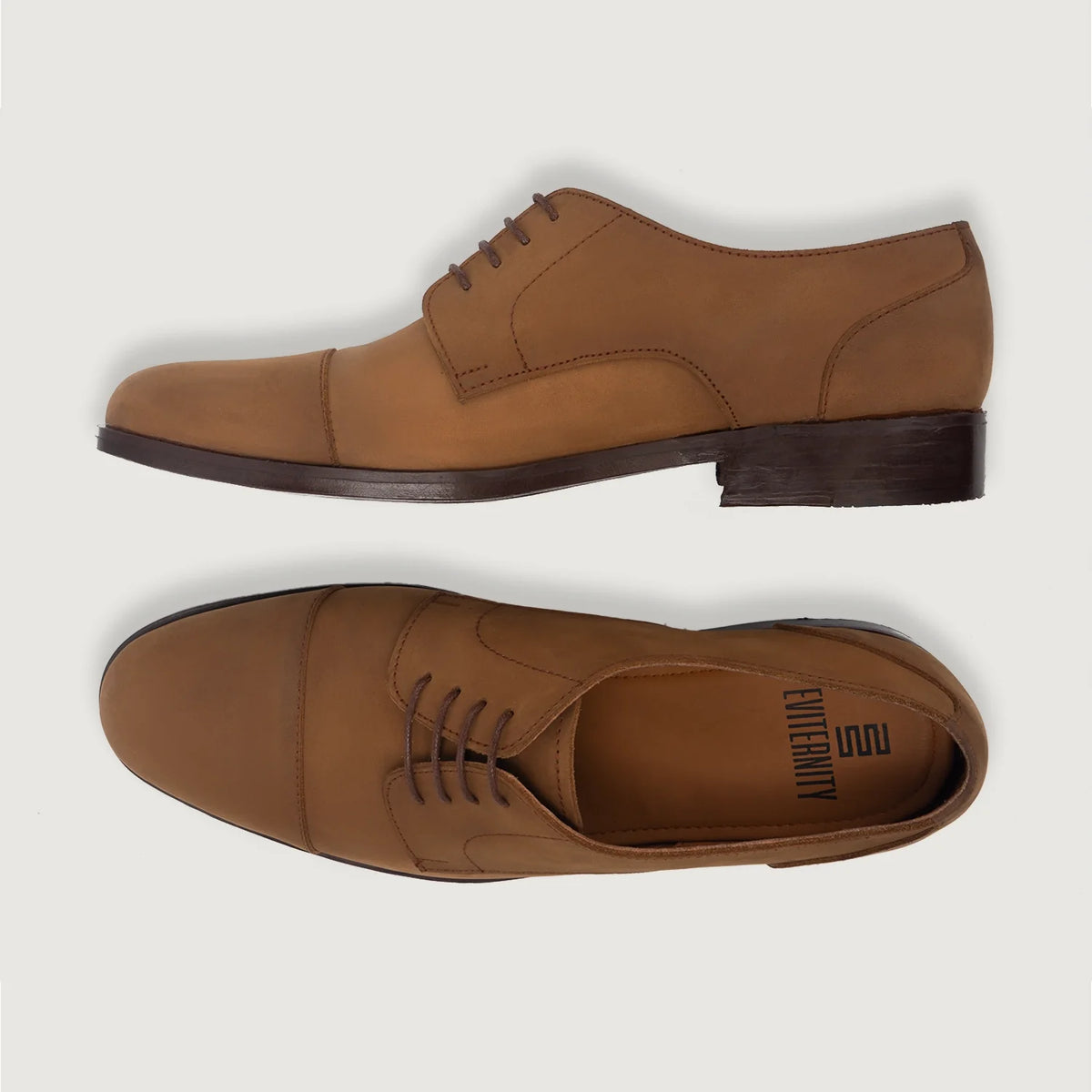 Attorney Derby Marron Nubuck Chaussures en cuir pour Homme For Men - Contrefort de talon renforcé & surpiqûres doubles de précision