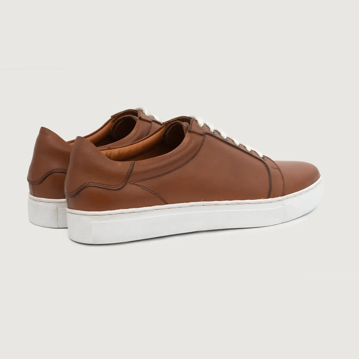 Carter Runn Camel Baskets en cuir pour Homme For Men - Contrefort de talon renforcé & surpiqûres doubles de précision