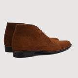 High-Traction Rubber Outsole & Lug Tread Pattern on Corry Chukka Brown Suede Leather Boots For Men