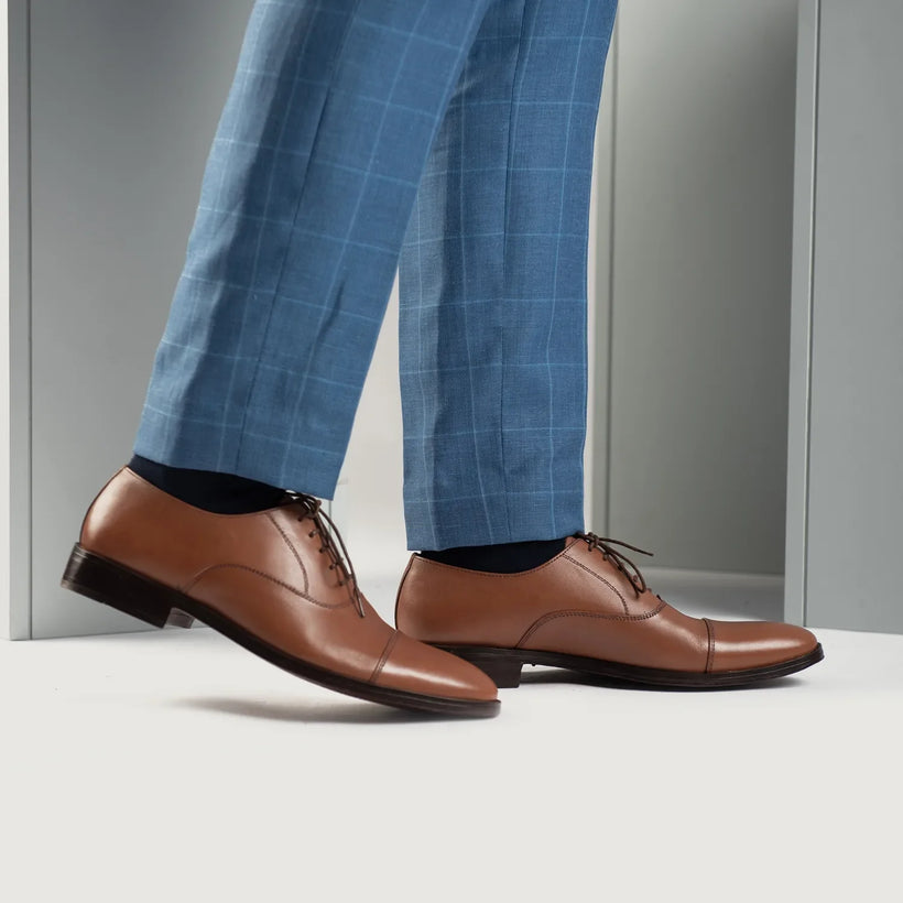 Professor Oxford Camel Leather Shoes pour Homme