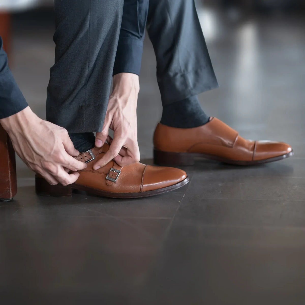 Orlaven Boston Chaussures à double boucle Camel Chaussures en cuir footwear image 9