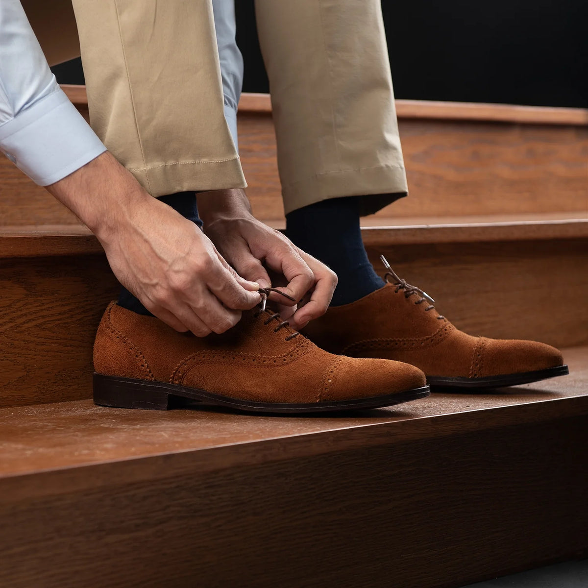 Orlaven Grisson Brogues Oxford Marron Suede Chaussures en cuir pour Homme footwear image 9