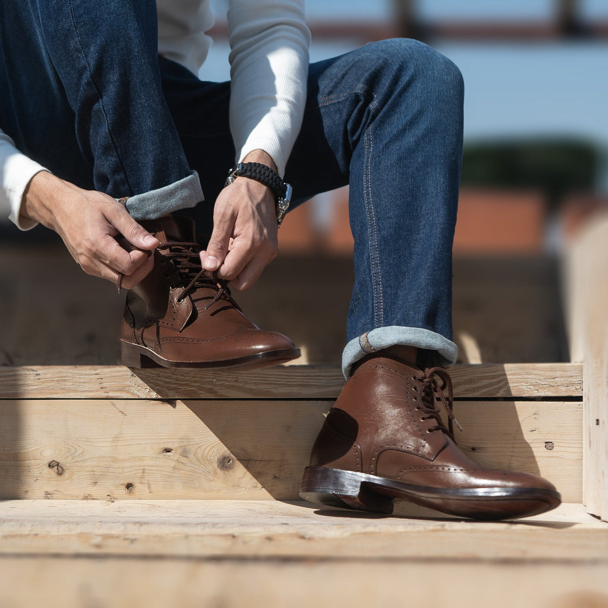 Orlaven Duster Brogues Derby Marron Bottines en cuir pour Homme footwear image 9