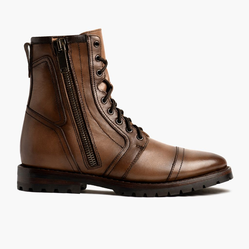 Casa Moto Amber Wheat Leather Boots pour Homme