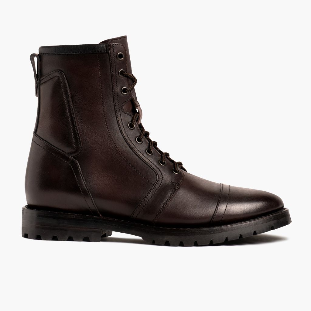 Casa Moto Vieil Anglais Bottines en cuir pour Homme - Vue de profil mettant en valeur la coupe de manche ergonomique