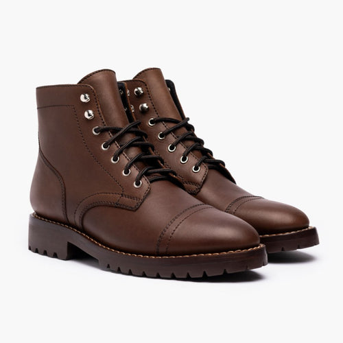 Captain StormKing® Whiskey Leather Boots in Classic Full-Grain Leather - Lateral Side Profile View | Buy Online