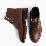 Captain StormKing® Whiskey Leather Boots - Reinforced Heel Counter & Precision Double-Row Stitching Detail