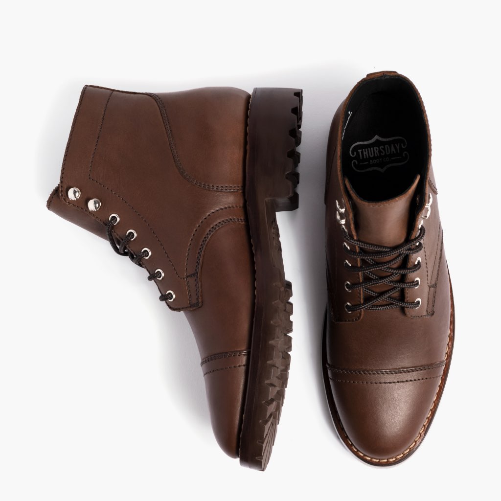 Captain StormKing® Whisky Bottines en cuir pour Homme - Contrefort de talon renforcé & surpiqûres doubles de précision