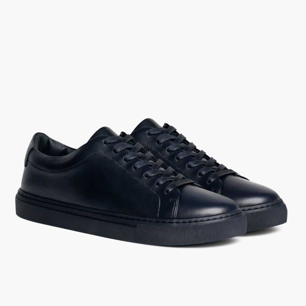 Encore Navy Leather Sneakers in Navy Full-Grain Leather - Vue de profil | Acheter en ligne