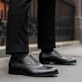 Authentic Full-Grain Leather Grain Texture & Heavy-Duty Seam Stitching Detail
