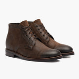 Cadet Mocha Leather Boots in Mocha Full-Grain Leather - Lateral Side Profile View | Buy Online