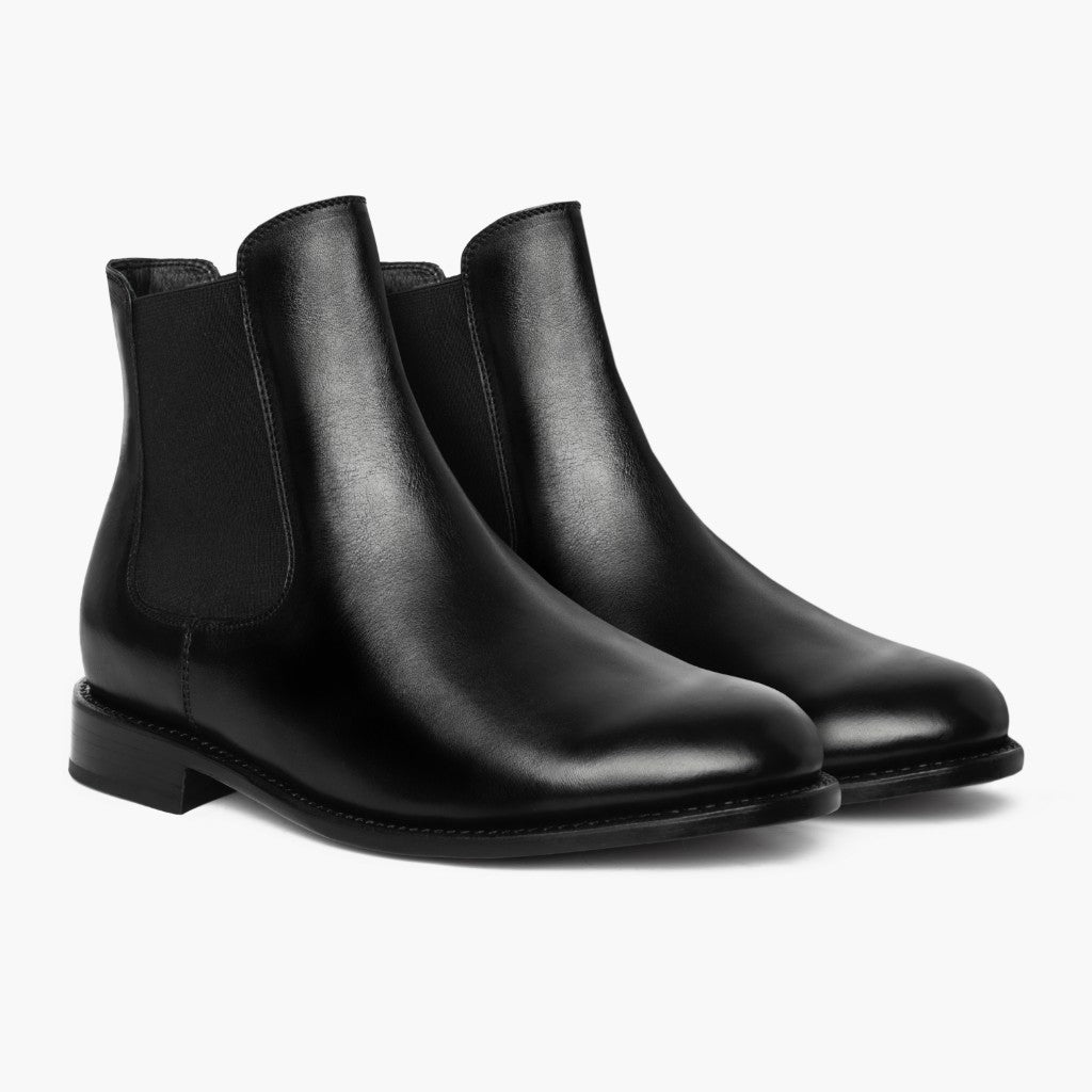 Cavalier Noir Bottines en cuir pour Homme en cuir de vachette noir véritable - Vue de profil | Acheter en ligne