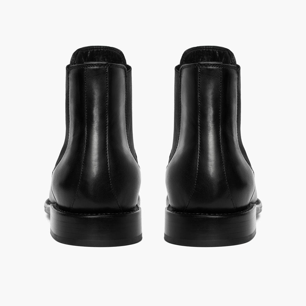 Cavalier Noir Bottines en cuir pour Homme - Contrefort de talon renforcé & surpiqûres doubles de précision