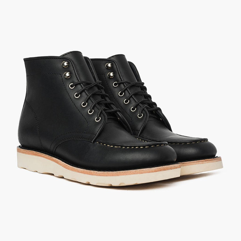 Diplomat Noir Matte Leather Boots pour Homme