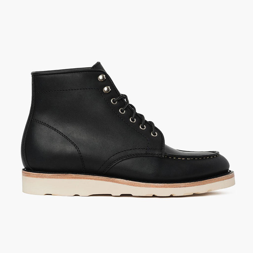 Diplomat Noir Matte Leather Boots pour Homme