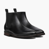 Duke Black Leather Boots in Black Full-Grain Leather - Lateral Side Profile View | Buy Online