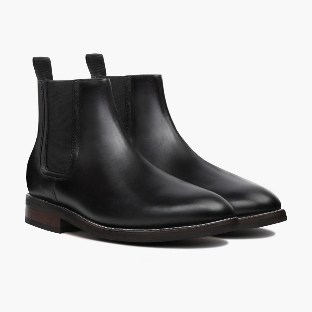 Duke Noir Bottines en cuir pour Homme en cuir de vachette noir véritable - Vue de profil | Acheter en ligne