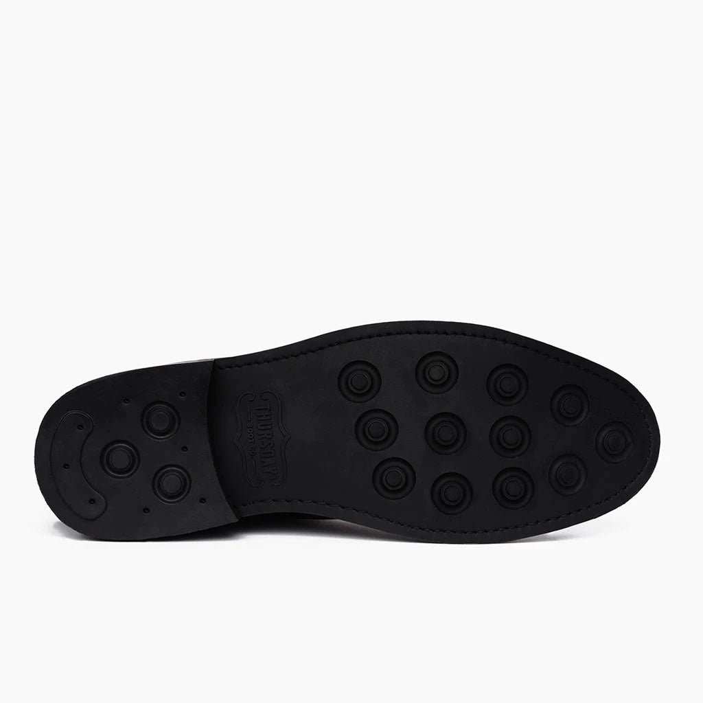 High-Traction Rubber Outsole & Lug Tread Pattern on Duke Chocolat Suede Bottines en cuir pour Homme