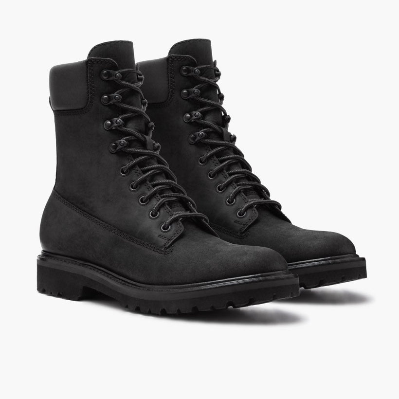 Explorer Noir Matte Leather Boots pour Homme