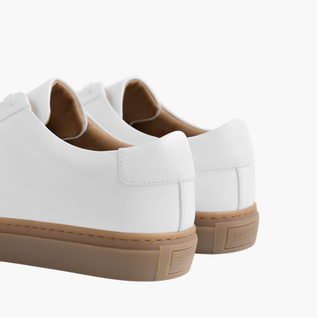 High-Traction Rubber Outsole & Lug Tread Pattern on Legacy Blanc Baskets en cuir pour Homme