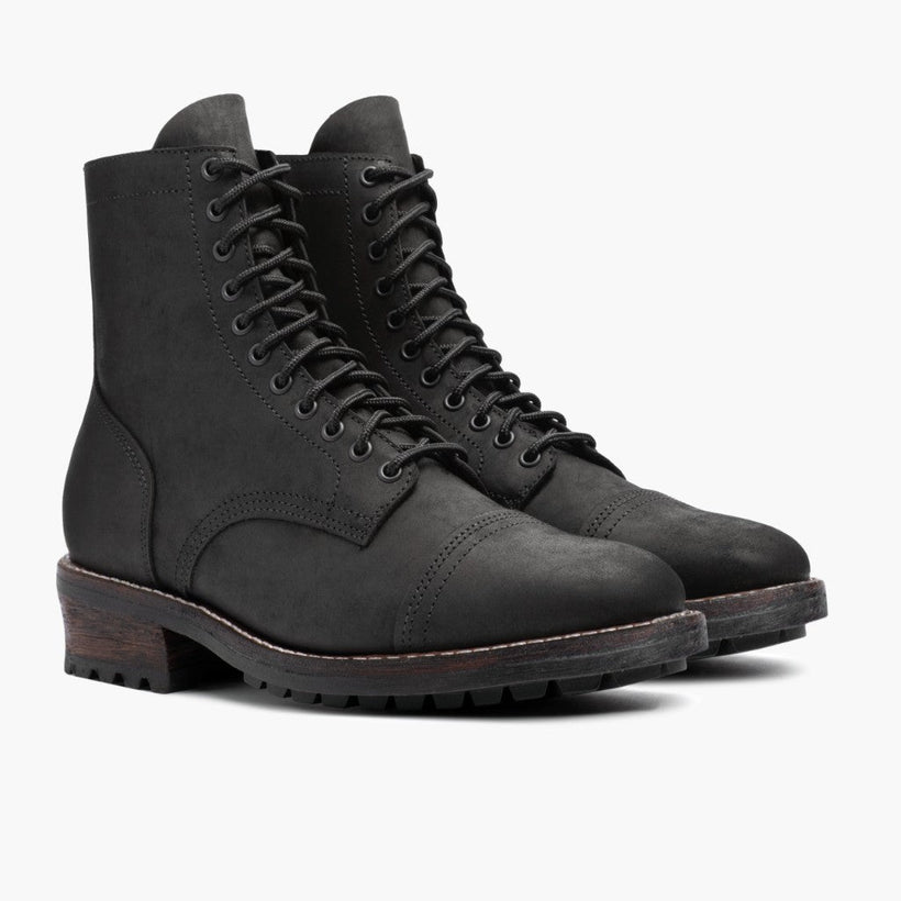 Logger Noir Matte Leather Boots pour Homme