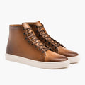 Premier High Top Toffee Leather Sneakers