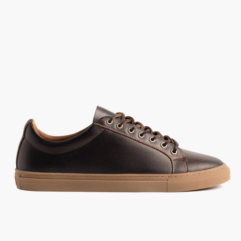 Premier Low Top Cacao Leather Sneakers pour Homme