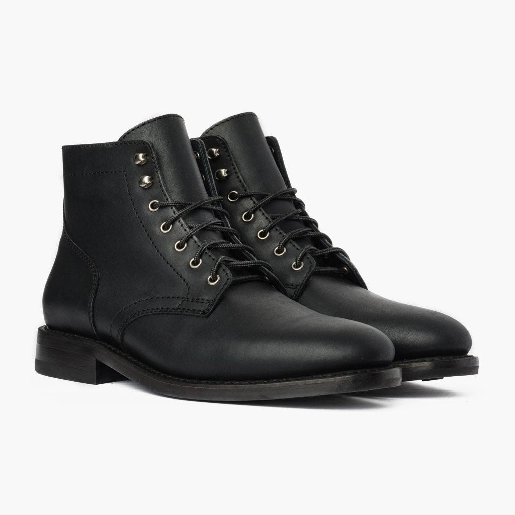 President Noir Mat Bottines en cuir pour Homme For Men en cuir de vachette noir véritable - Vue de profil | Acheter en ligne