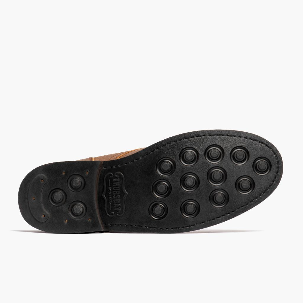 High-Traction Rubber Outsole & Lug Tread Pattern on President Safari Bottines en cuir pour Homme For Men