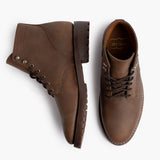 President StormKing® Desert Brown Leather Boots For Men - Reinforced Heel Counter & Precision Double-Row Stitching Detail