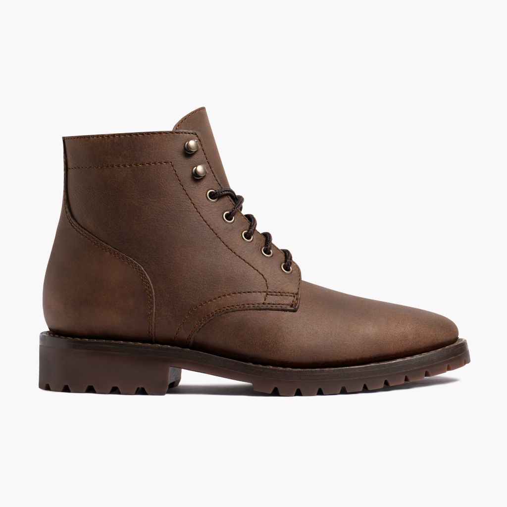 Brown Full-Grain leather Boots - Montage cousu Goodyear & détail de l'embout avant
