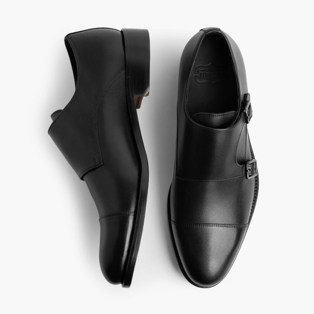 Saint Noir Mocassins en cuirpour Homme For Men - Contrefort de talon renforcé & surpiqûres doubles de précision