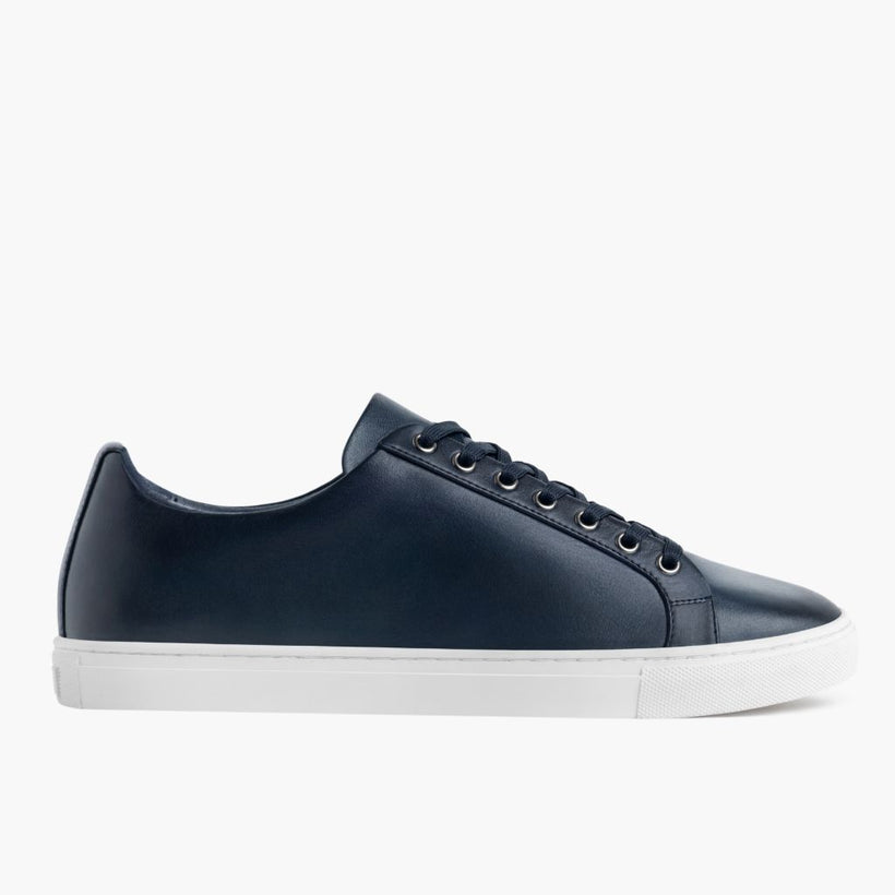 Premier Low Top Deep Bleu Leather Sneakers pour Homme