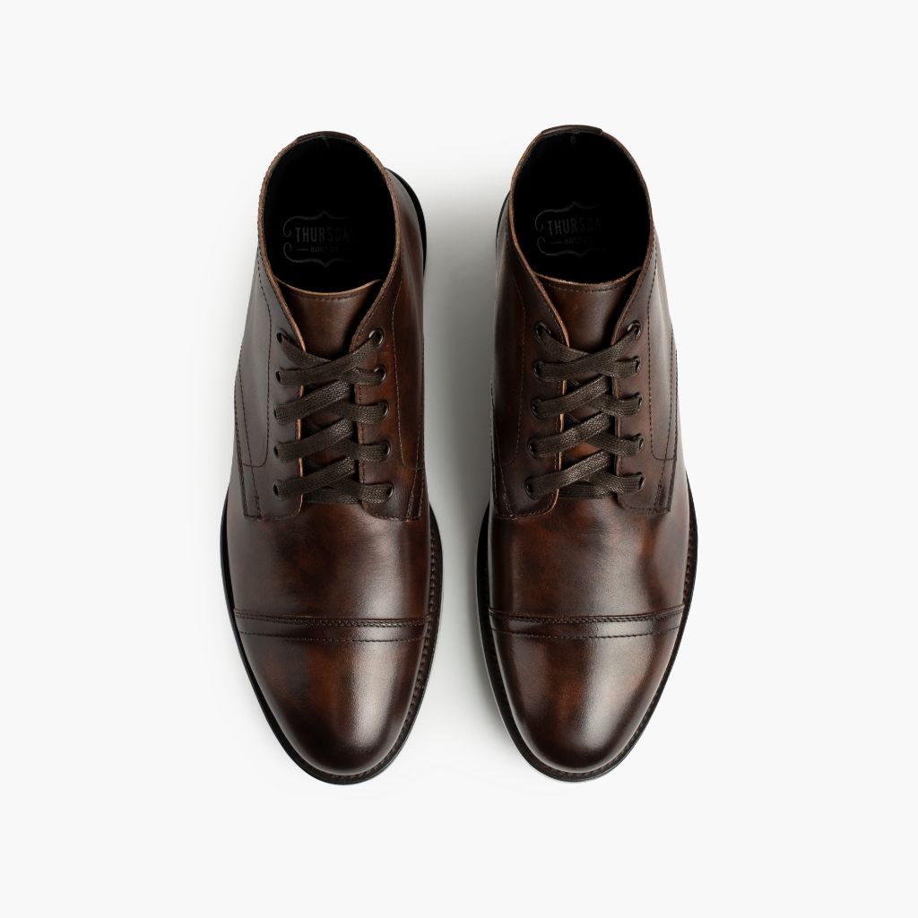 Cadet Acajou Riche Bottines en cuir pour Homme - Contrefort de talon renforcé & surpiqûres doubles de précision
