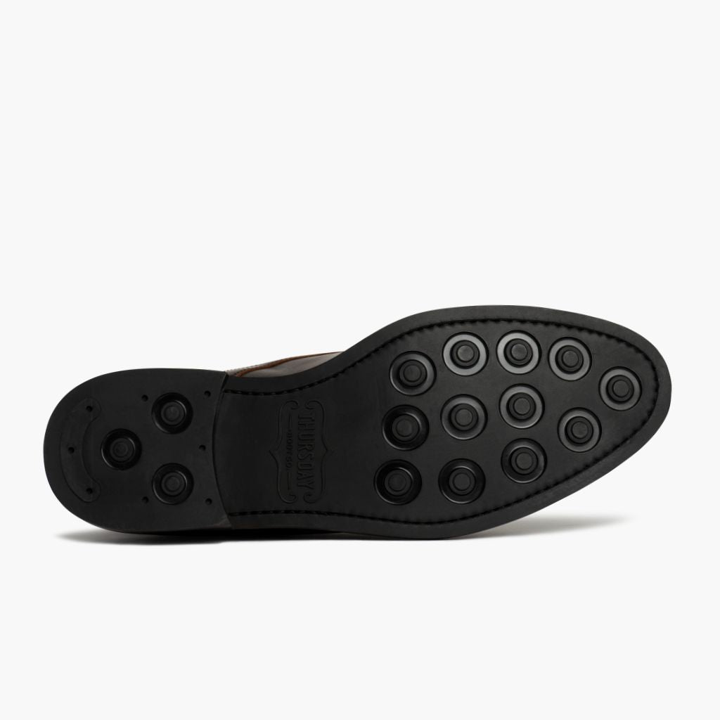 High-Traction Rubber Outsole & Lug Tread Pattern on Cadet Acajou Riche Bottines en cuir pour Homme