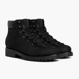 Commander Black Matte Leather Boots in Black Full-Grain Leather - Lateral Side Profile View | Buy Online