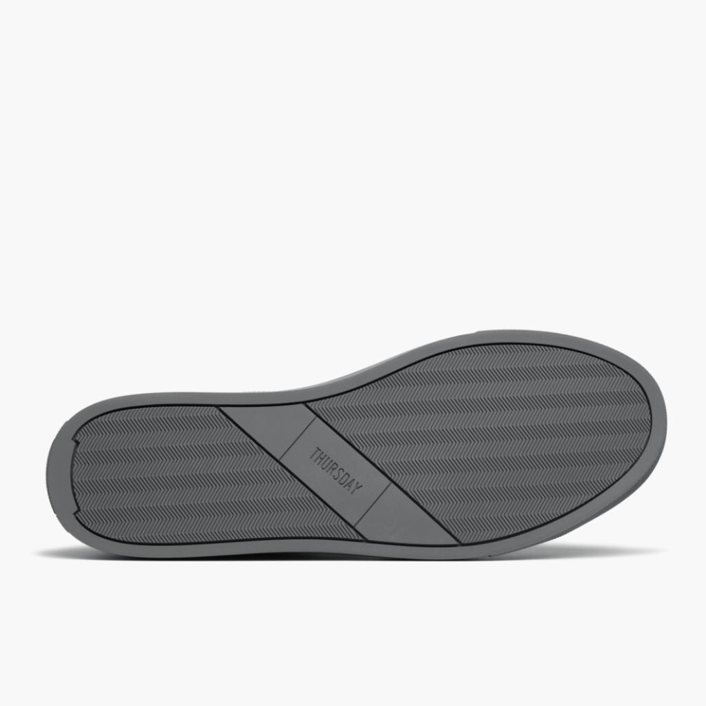 High-Traction Rubber Outsole & Lug Tread Pattern on Encore Steel Gris Baskets en cuir pour Homme