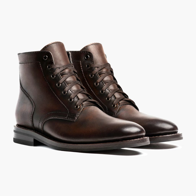 President Noir Coffee Leather Boots pour Homme