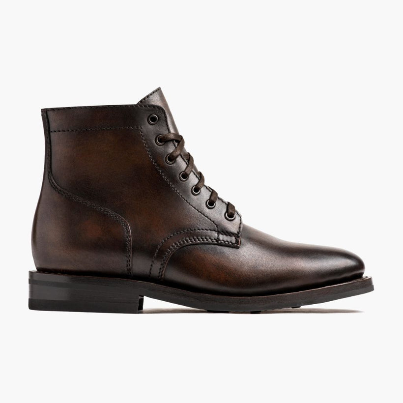 President Noir Coffee Leather Boots pour Homme