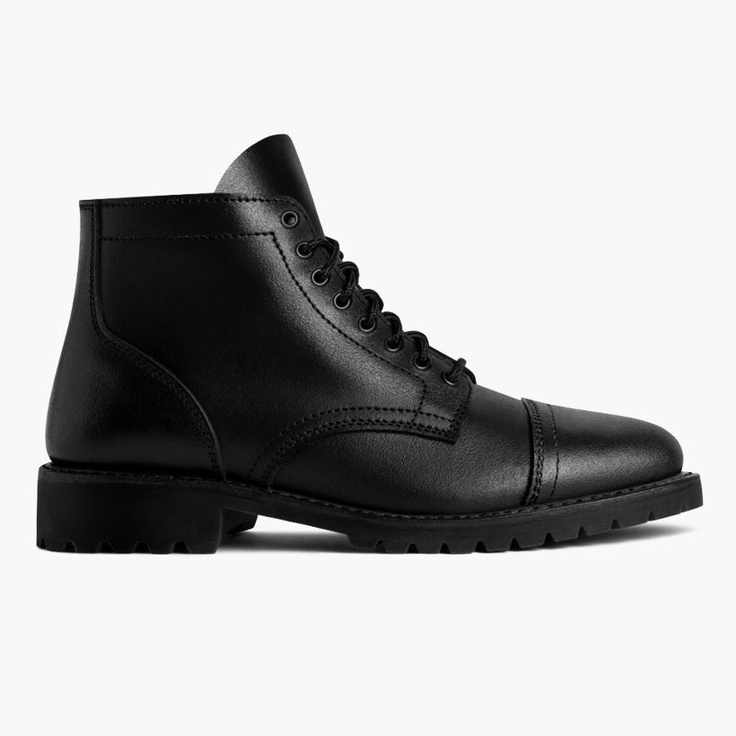 Vanguard Noir Waxed Roughout Leather Boots pour Homme