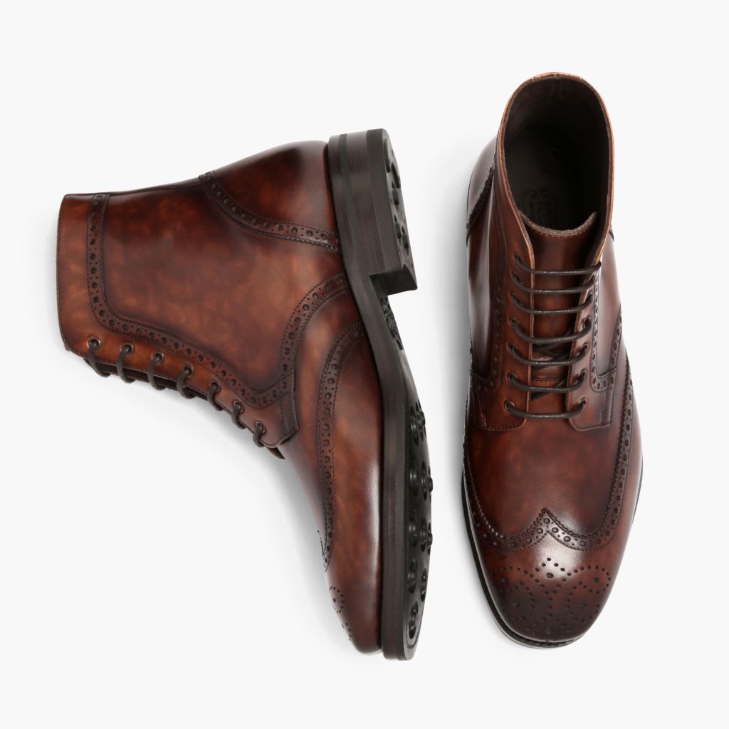 Wingtip Color #77 Bottines en cuir pour Homme For Men - Contrefort de talon renforcé & surpiqûres doubles de précision