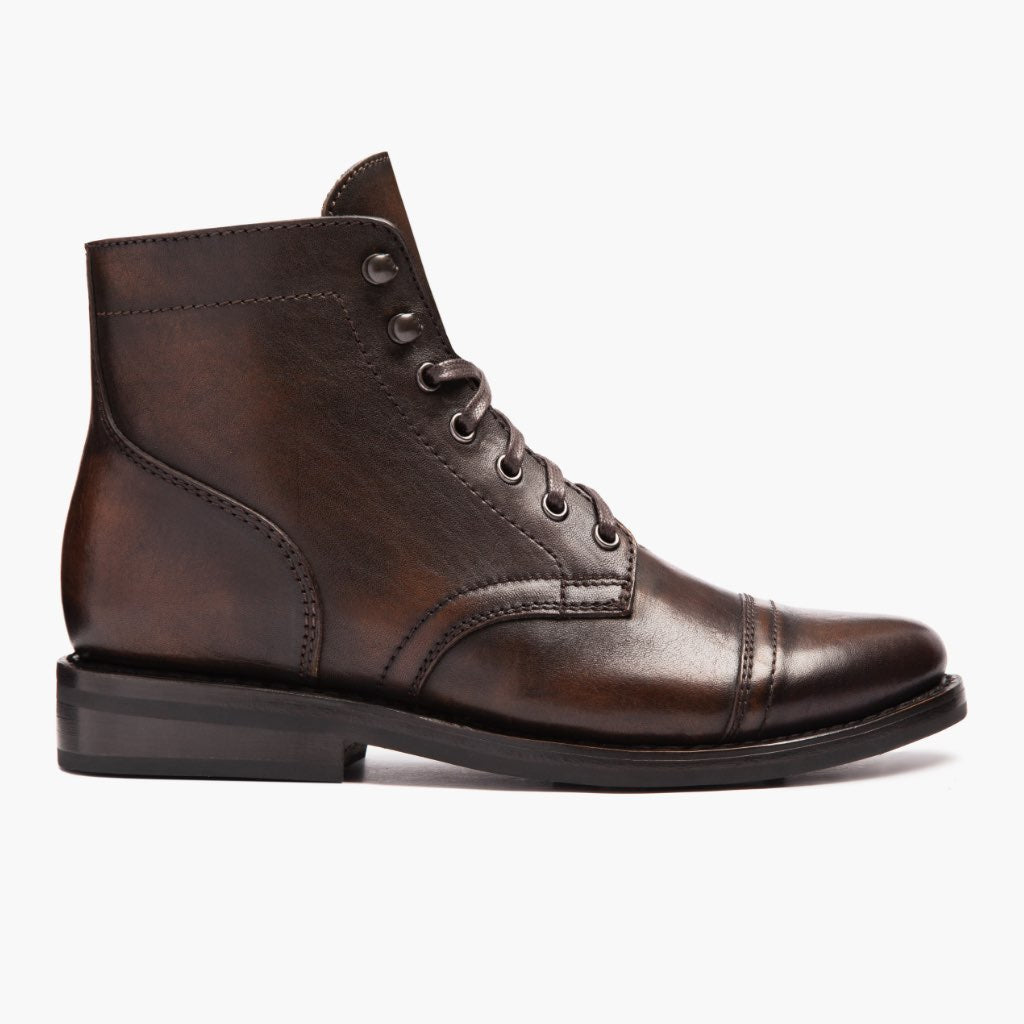Captain Café Noir Bottines en cuir pour Femme - Vue de profil | Acheter en ligne