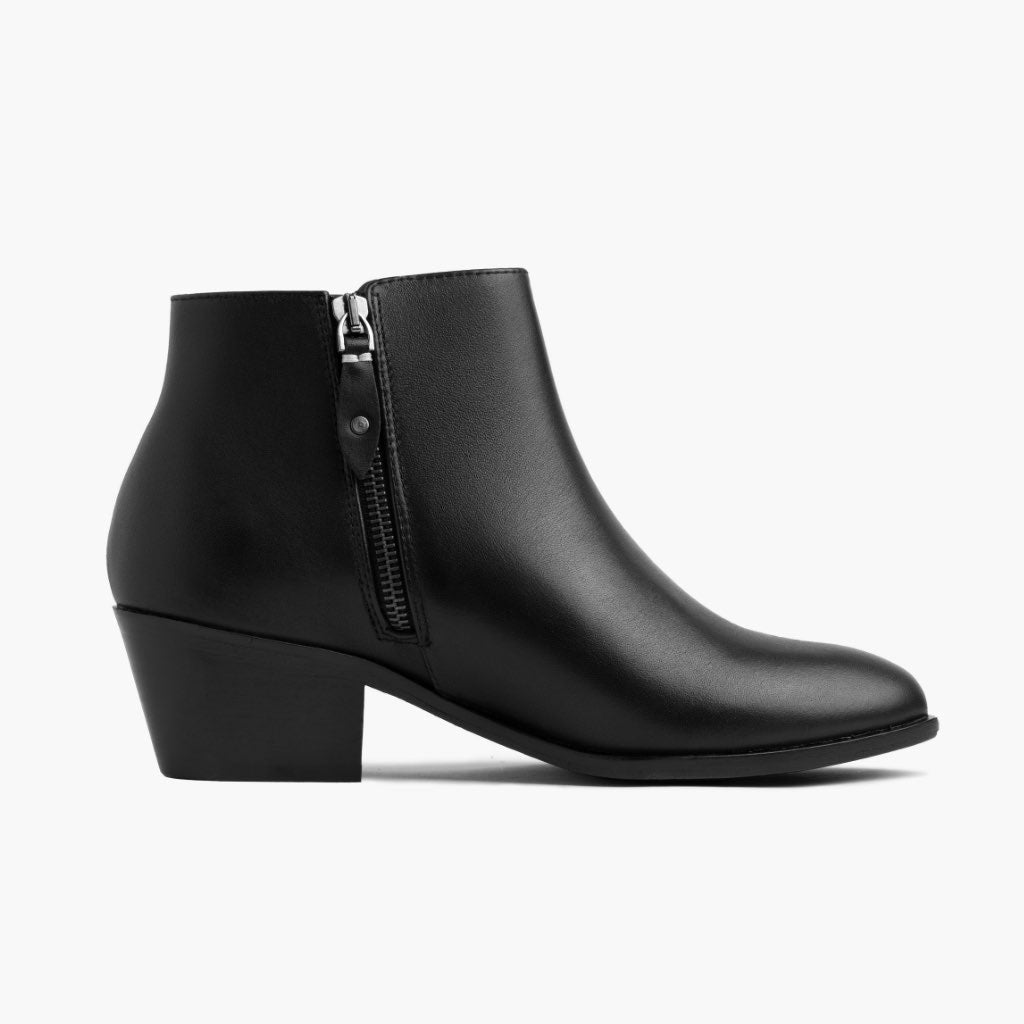 Downtown Noir Bottines en cuir pour Femme - Contrefort de talon renforcé & surpiqûres doubles de précision