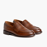 Dress Penny Pecan Leather Boots in Classic Full-Grain Leather - Lateral Side Profile View | Buy Online