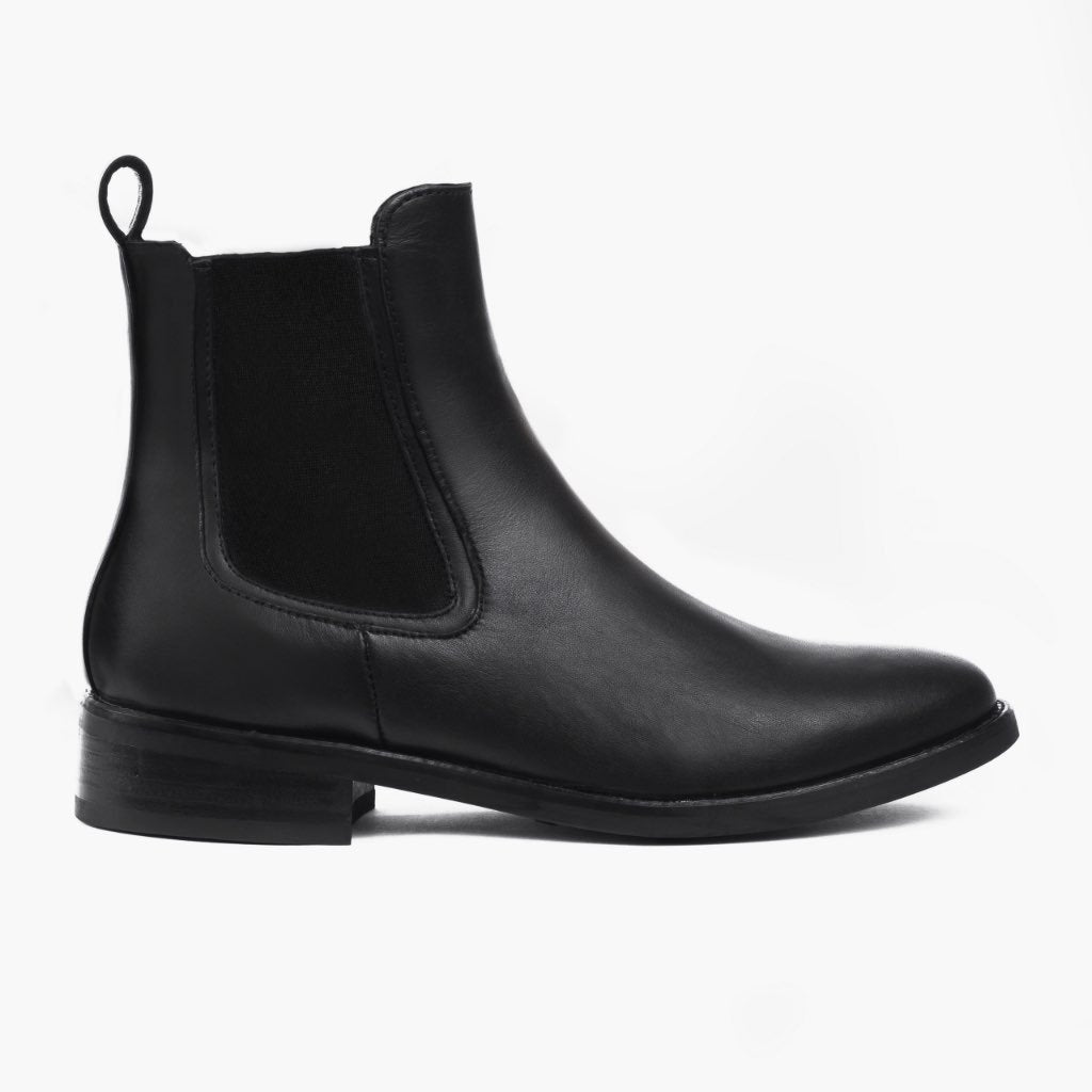 Duchess Noir Bottines en cuir pour Femme en cuir de vachette noir véritable - Vue de profil | Acheter en ligne